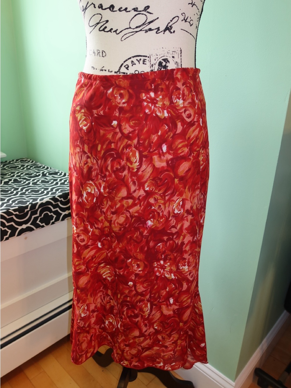 Fashion Bug Red Floral Maxi Skirt